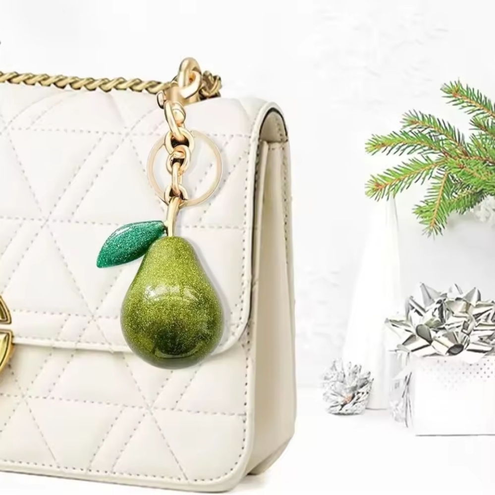 Resin Pear Bag Hanging Imitation Fruit Keychain Fashion Bag Accessories - Picture 4 of 7